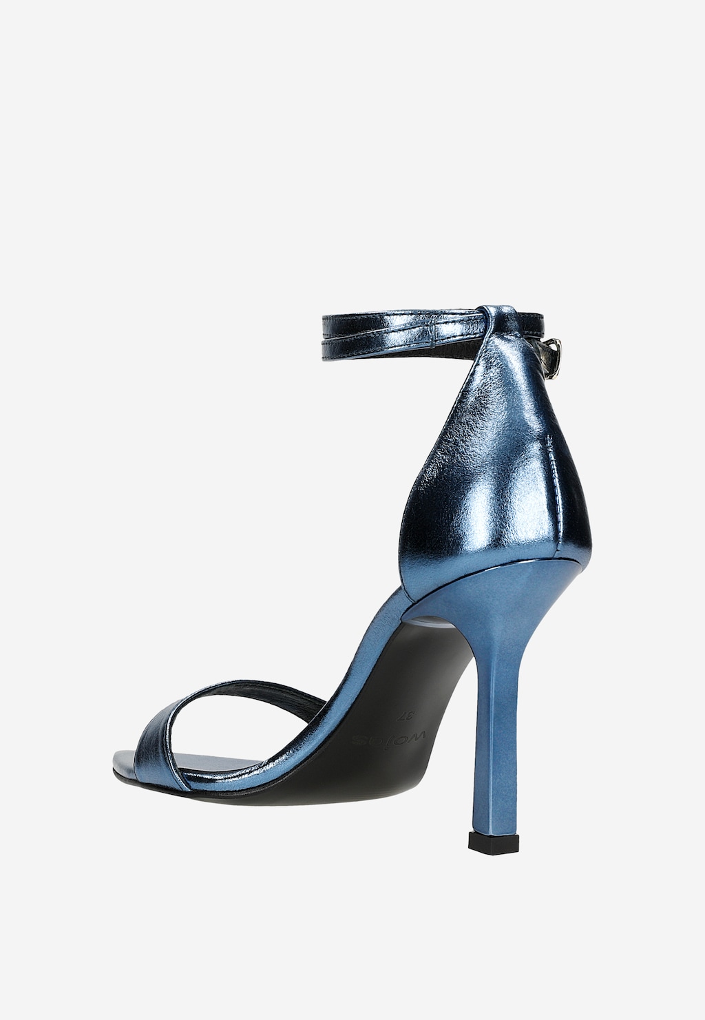 Niebieskie metaliczne sandały na szpilce 76164-56 Widok 3