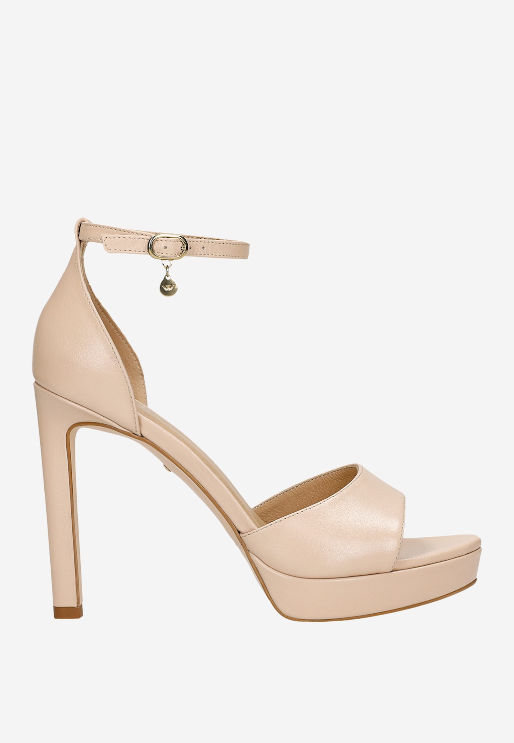 Wysokie sandały na szpilce w kolorze beżowym 76152-54 Widok 2