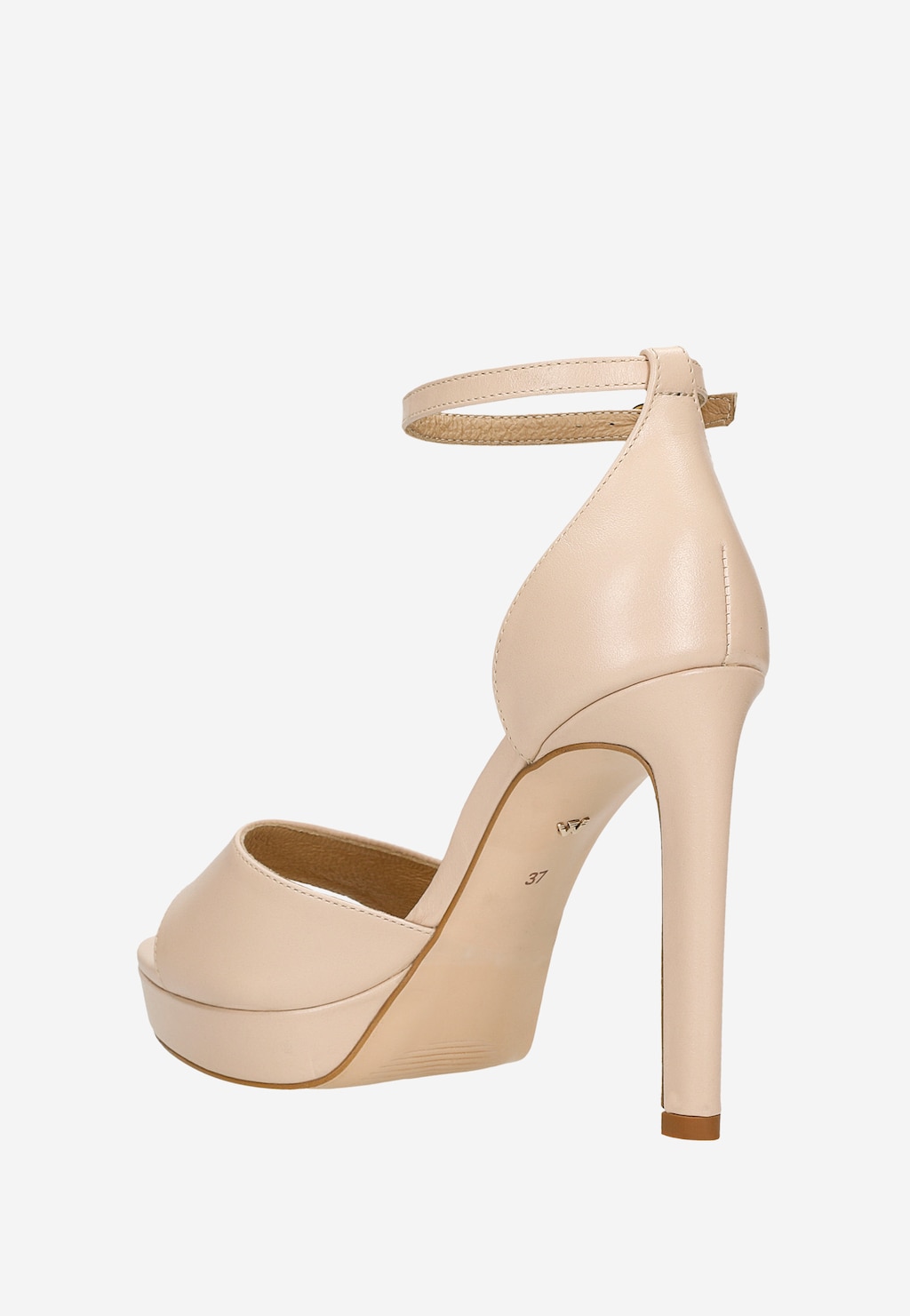 Wysokie sandały na szpilce w kolorze beżowym 76152-54 Widok 4
