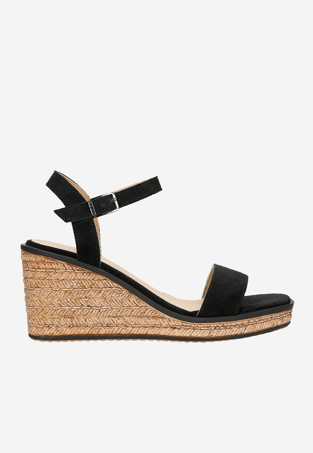 Pohodlné čierne dámske sandále na platforme 76148-61 Widok 2
