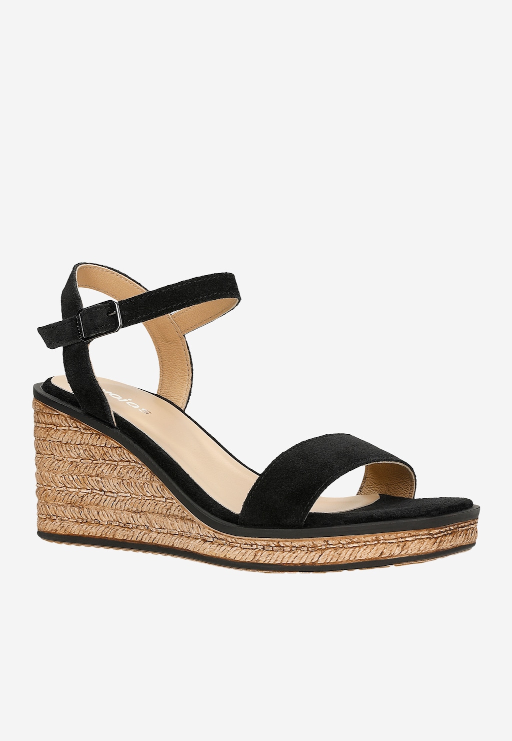 Pohodlné čierne dámske sandále na platforme 76148-61 Widok 3