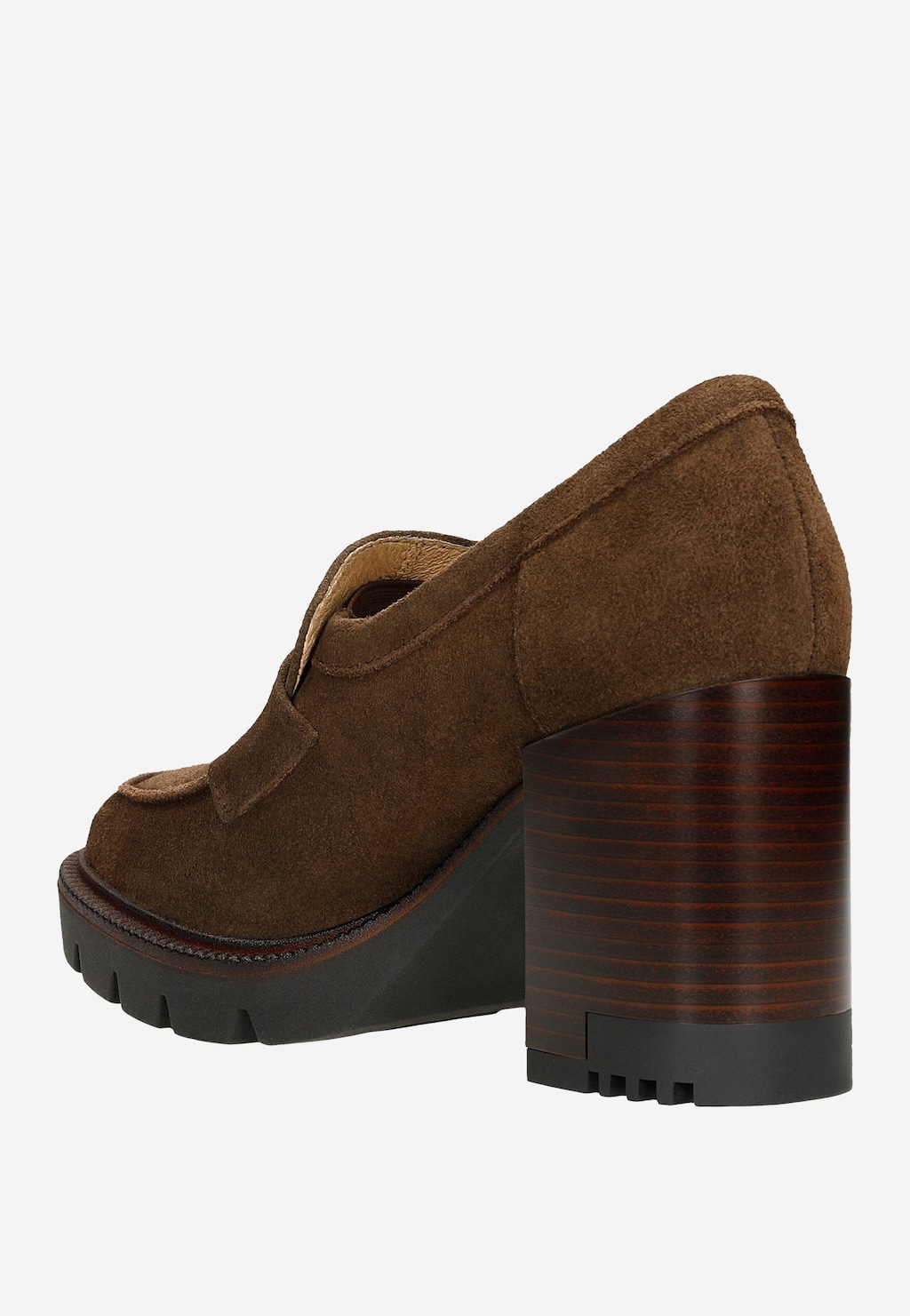 Brązowe mokasyny penny loafers na słupku 46239-62 Widok 4