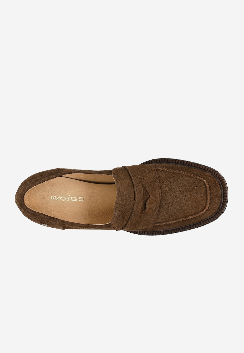 Brązowe mokasyny penny loafers na słupku 46239-62 Widok 5