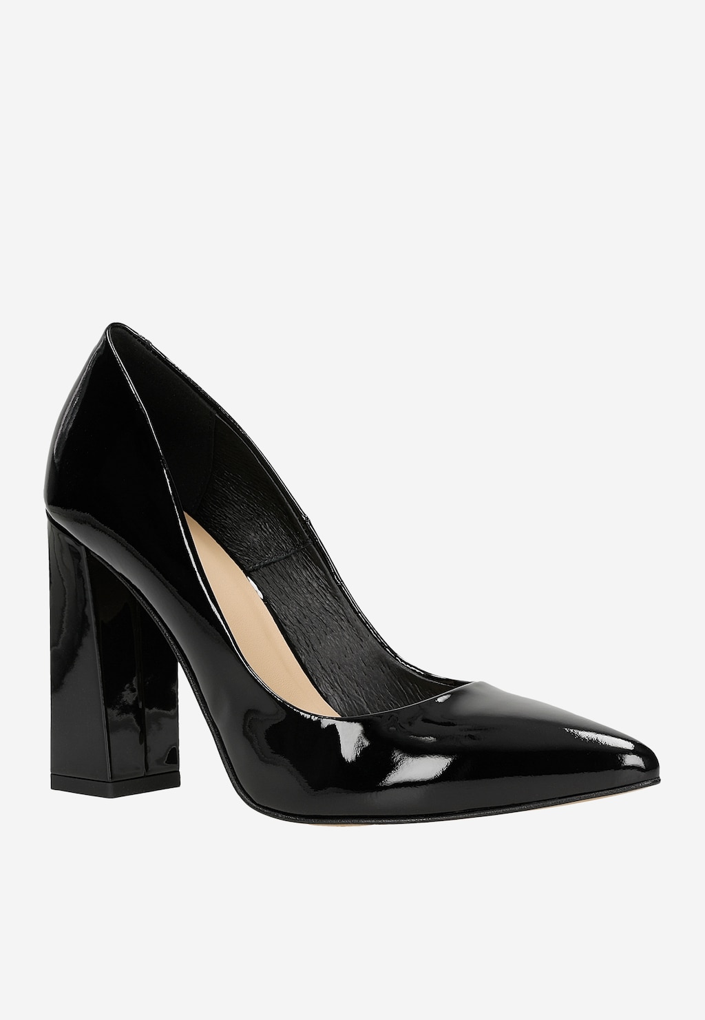 Čierne lakované dámske lodičky na vysokom podpätku 35039-31 Widok 3