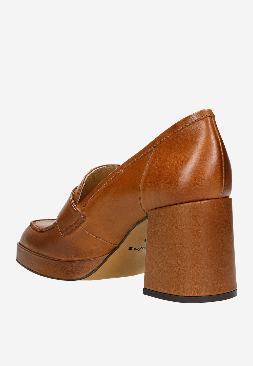 Brązowe mokasyny damskie z kwadratowym noskiem 46219-52 Widok 4