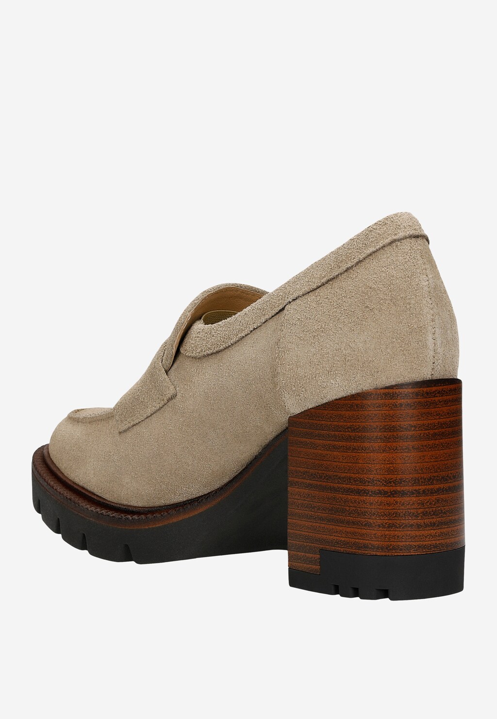 Beżowe mokasyny damskie na obcasie 46239-64 Widok 4