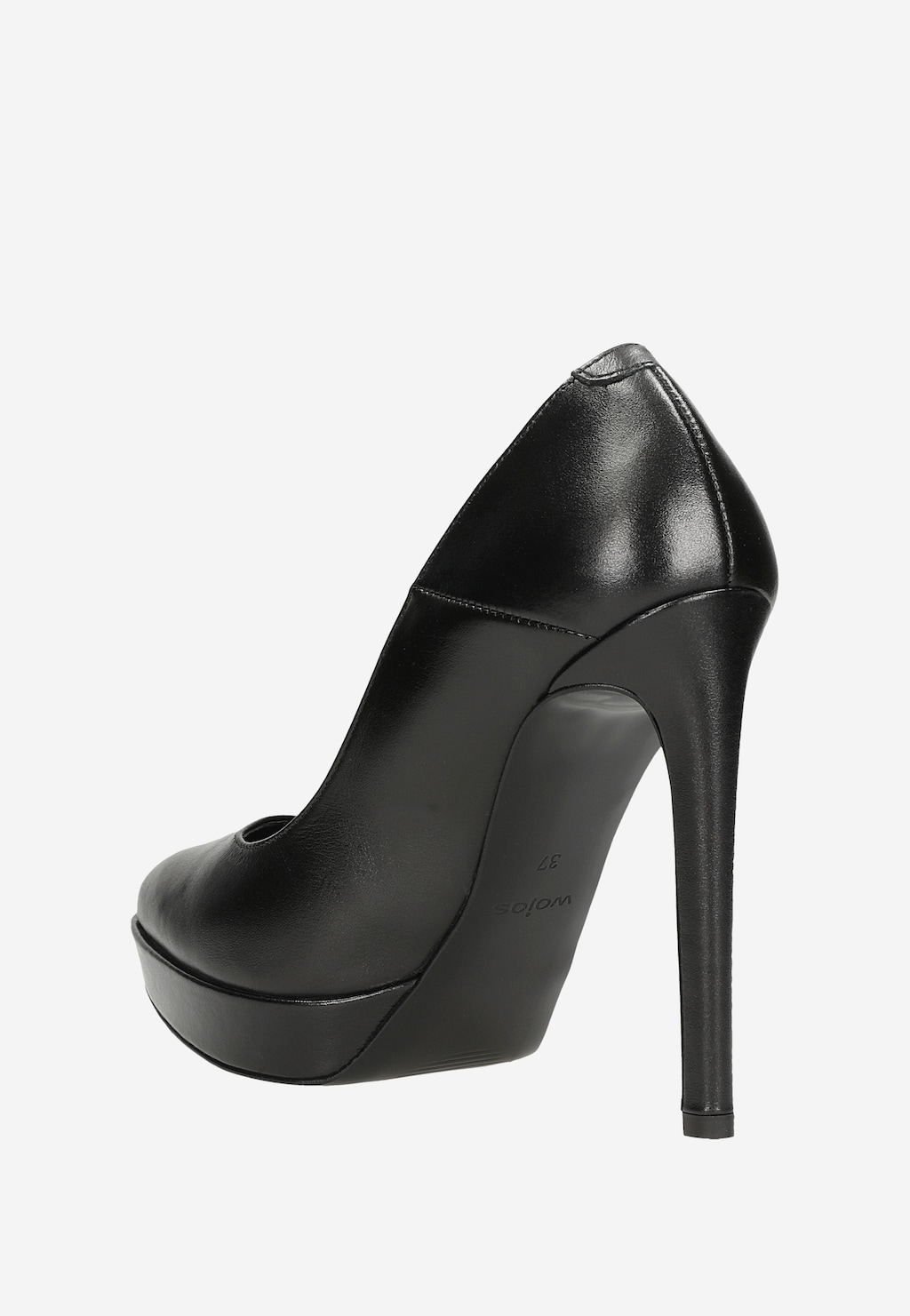 Czarne skórzane czółenka damskie na wysokiej szpilce 35126-51 Widok 4