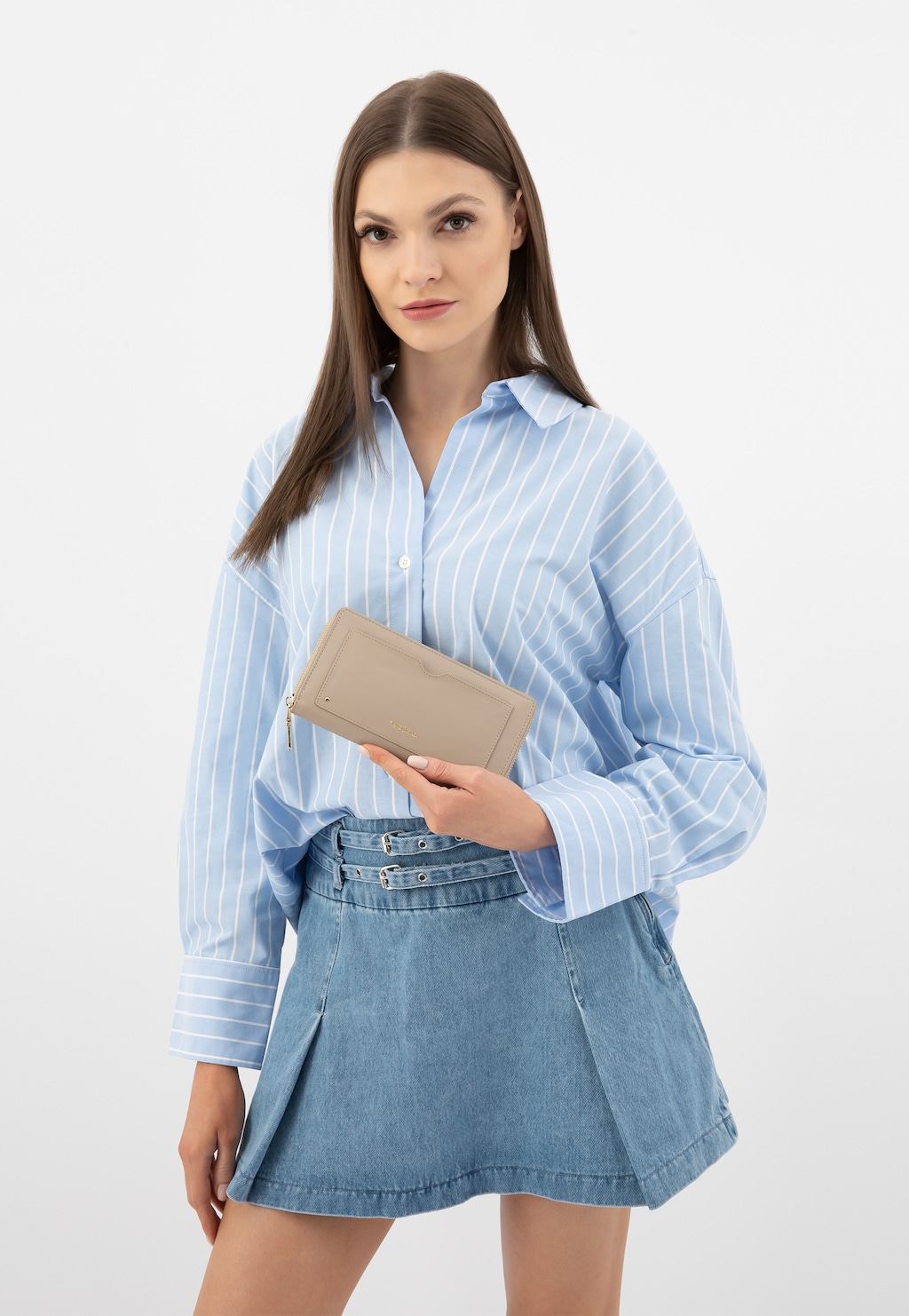 Béžová peněženka dámská z kvalitní hladké kůže 9953-54 Widok 1