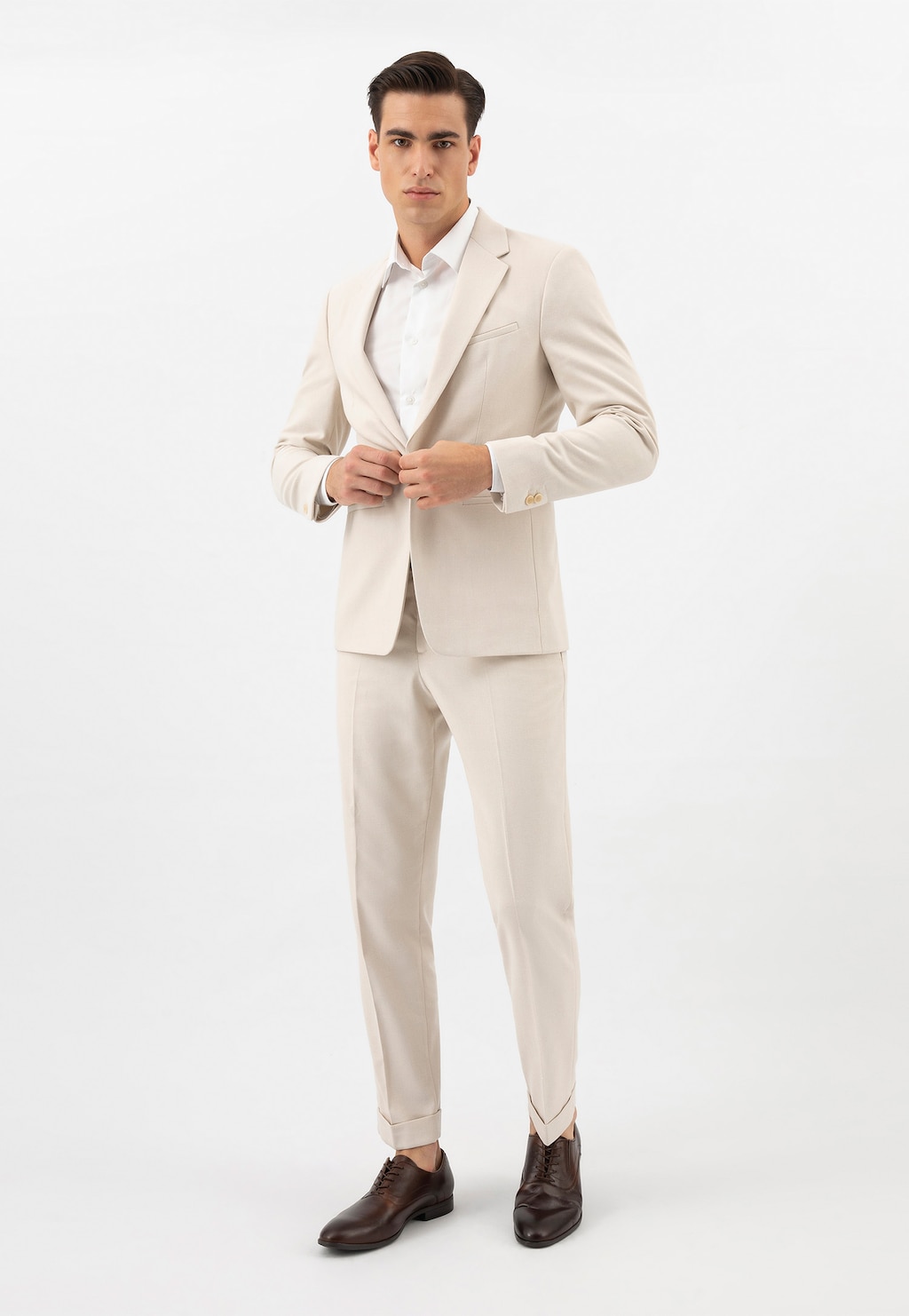 Hnědé pánské polobotky ve formálním stylu 10166-52 Widok 1