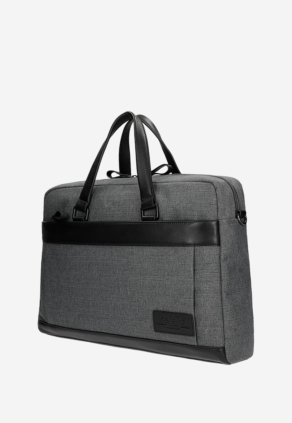 Šedo-černá taška na notebook s koženými prvky RELAKS R80010-80 Widok 2