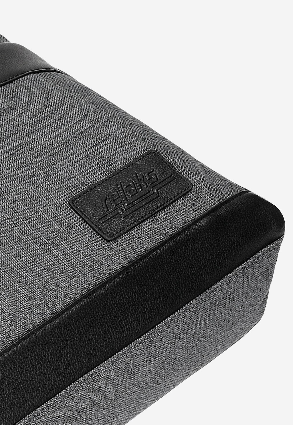 Šedo-černá taška na notebook s koženými prvky RELAKS R80010-80 Widok 7