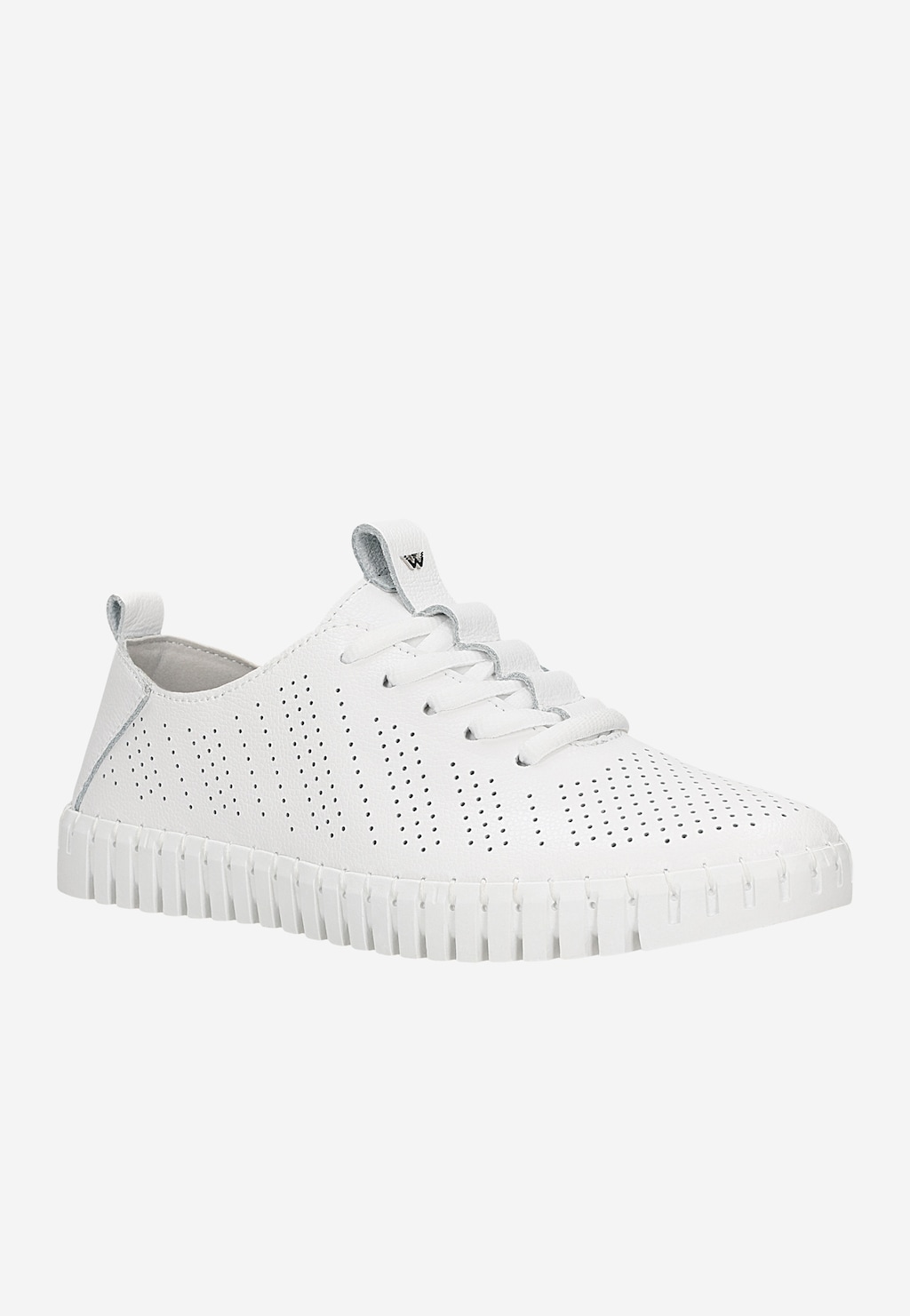 Biele dámske tenisky z perforovanej lícnej kože 46267-50 Widok 3
