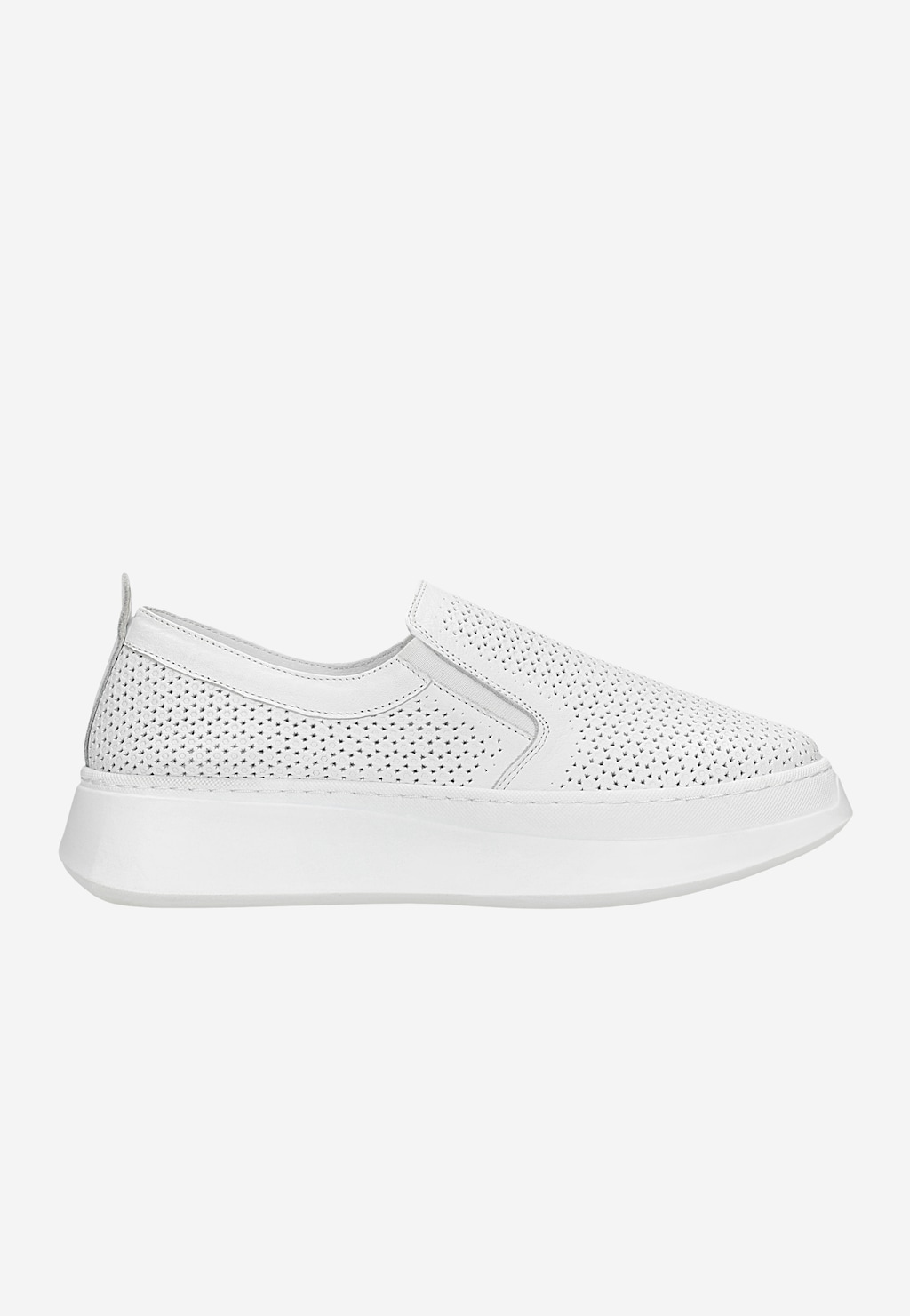 Bílé dámské slip-on polobotky z lícové kůže 46338-59 Widok 2