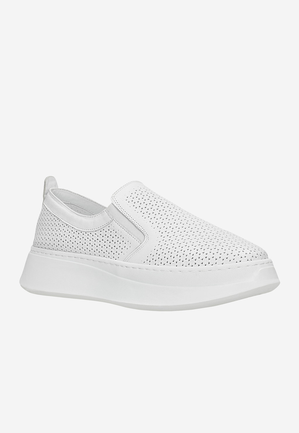 Bílé dámské slip-on polobotky z lícové kůže 46338-59 Widok 3