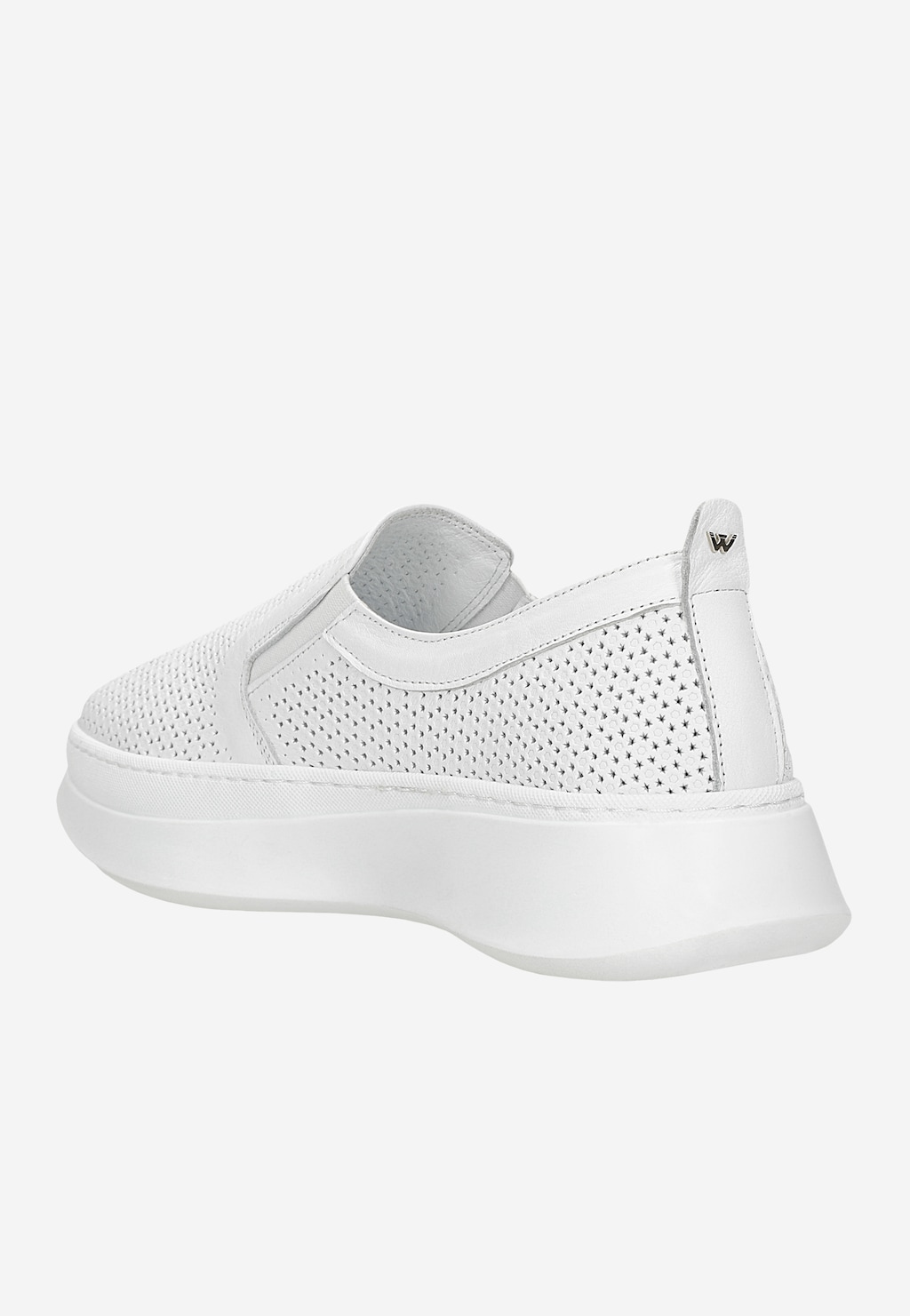 Bílé dámské slip-on polobotky z lícové kůže 46338-59 Widok 4