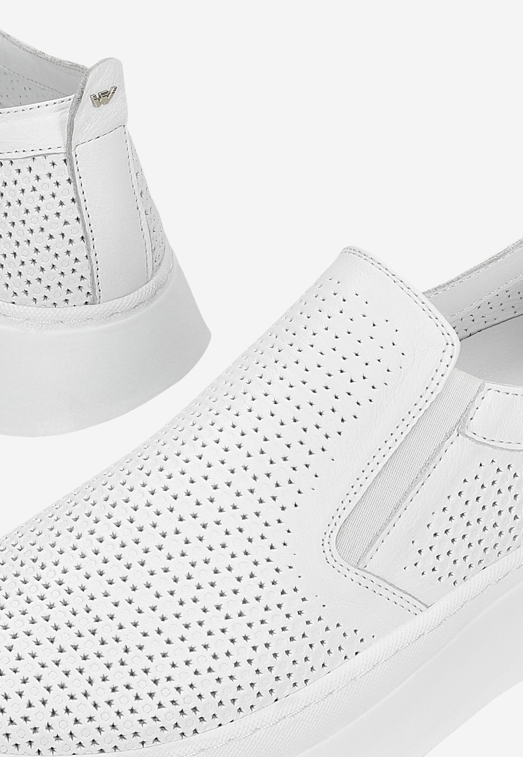 Bílé dámské slip-on polobotky z lícové kůže 46338-59 Widok 7