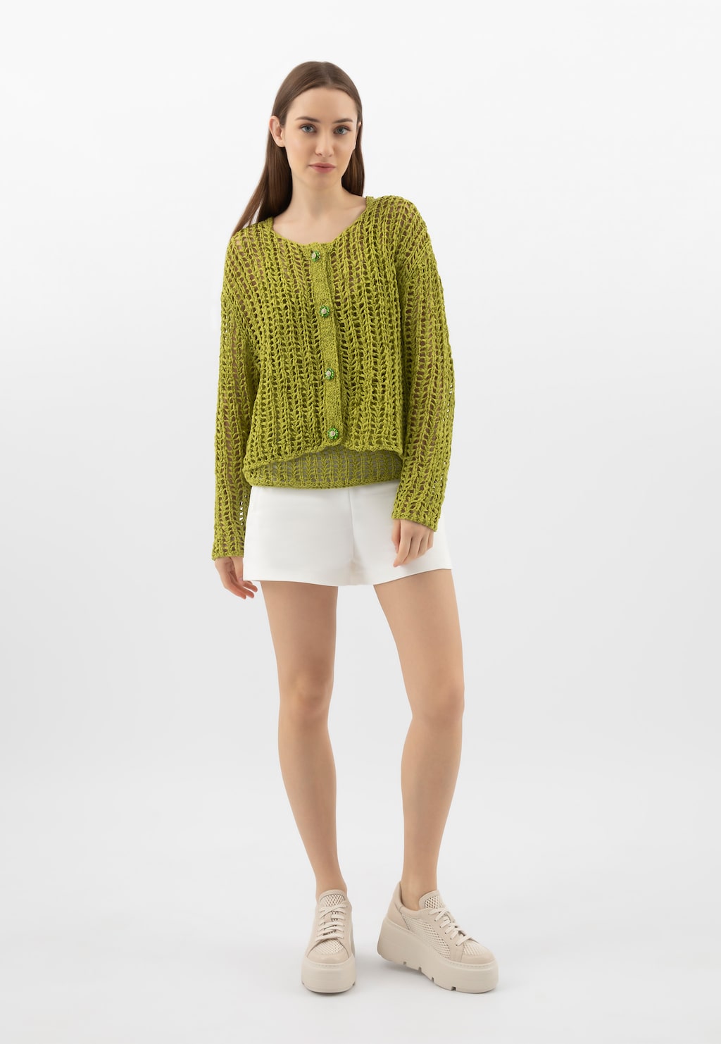 Dámské děrované tenisky na vysoké platformě 46372-84 Widok 9