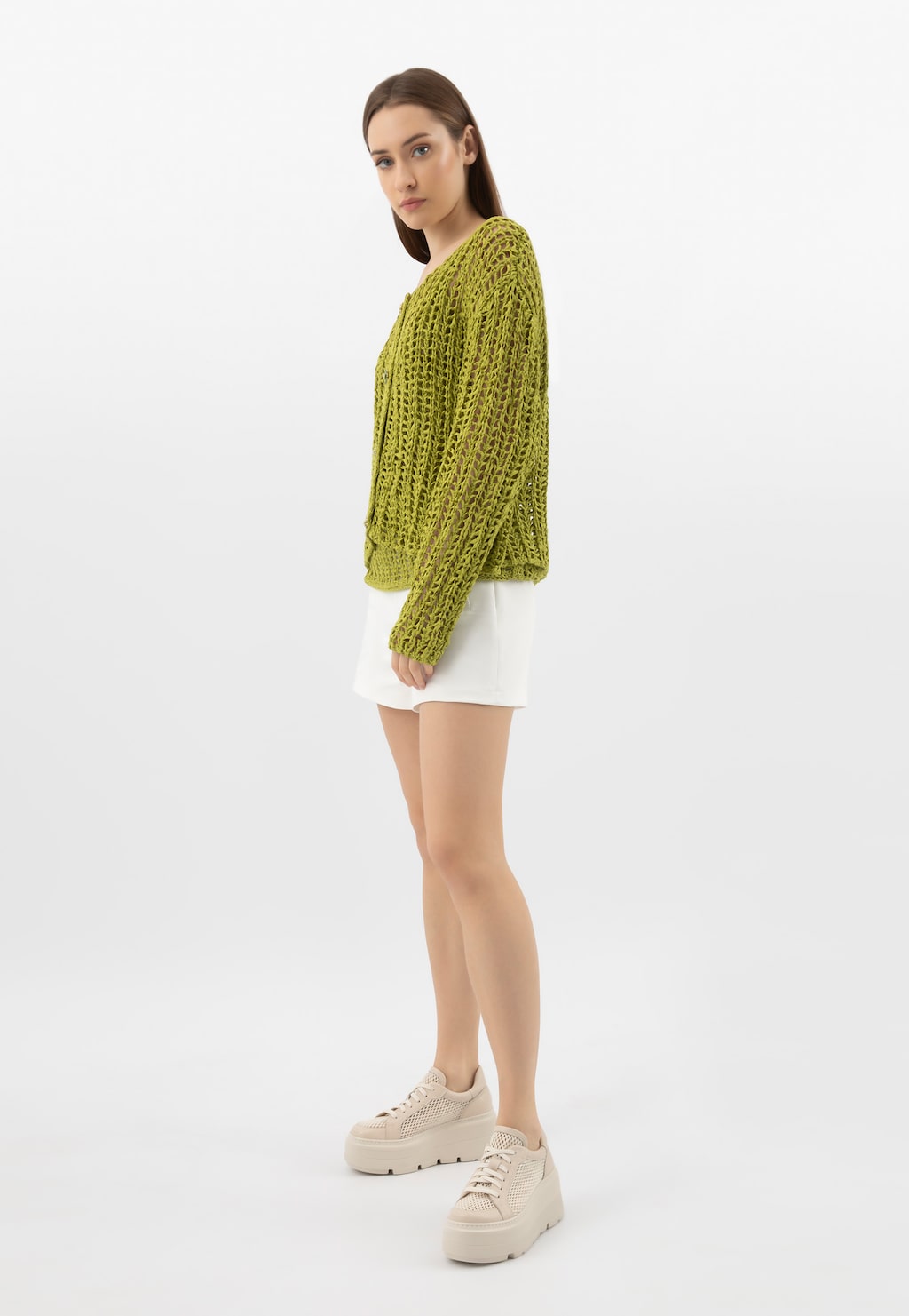 Dámské děrované tenisky na vysoké platformě 46372-84 Widok 1