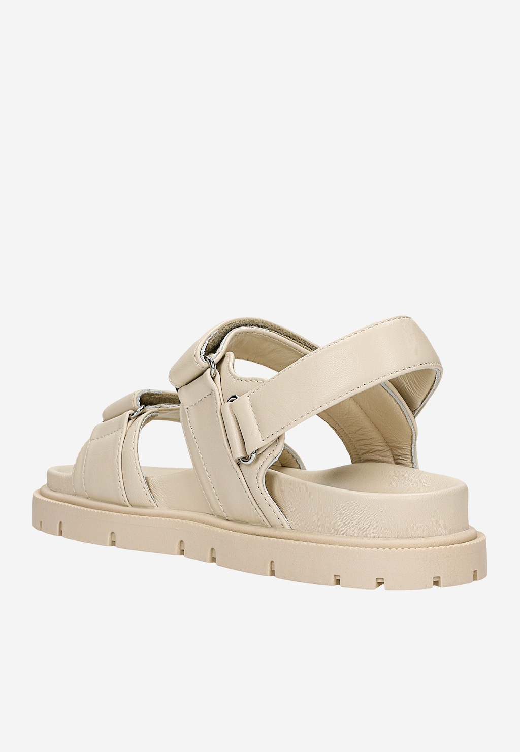 Béžové masivní dámské sandály z lícové kůže 76167-54 Widok 4