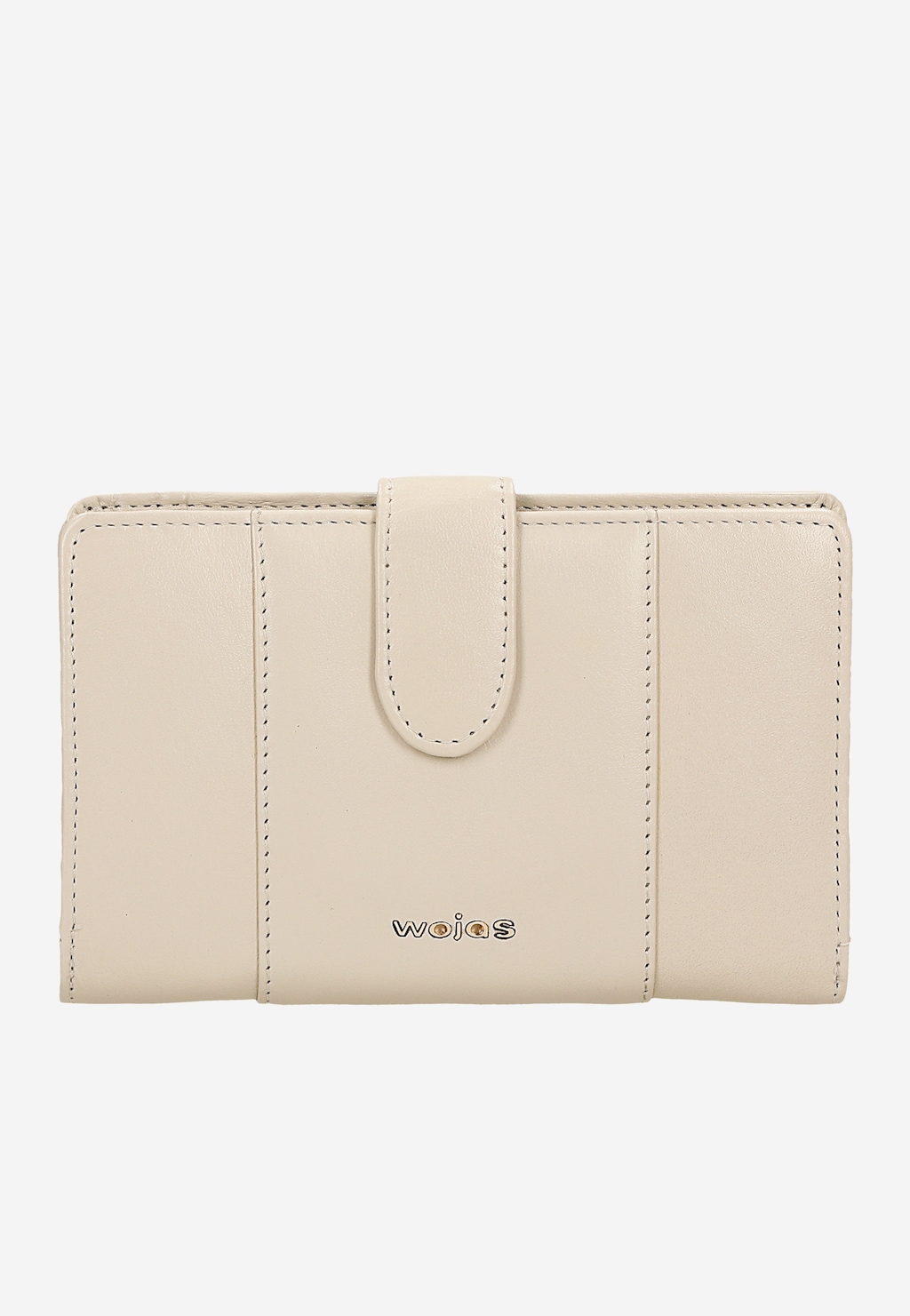 Beżowy skórzany portfel damski zapinany na zatrzask 91011-54 Widok 2