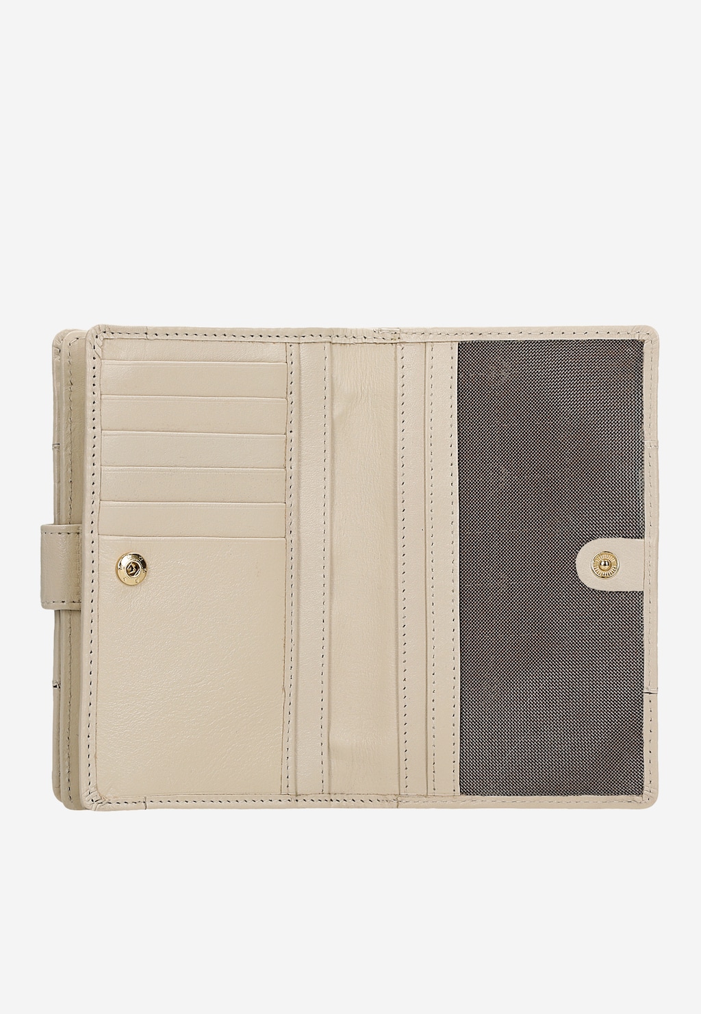 Beżowy skórzany portfel damski zapinany na zatrzask 91011-54 Widok 6