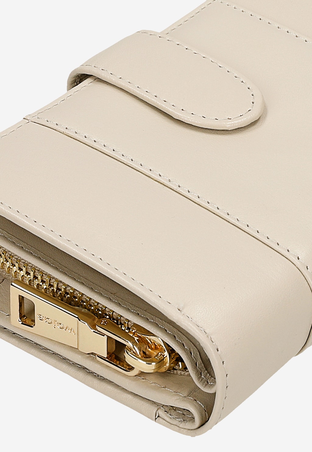 Beżowy skórzany portfel damski zapinany na zatrzask 91011-54 Widok 9