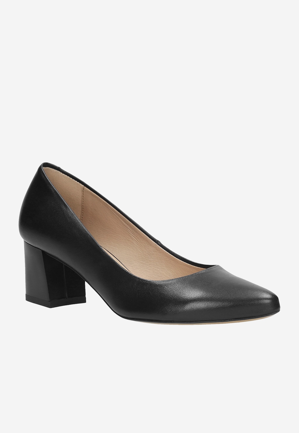 Czarne czółenka damskie ze skóry licowej 9296-51 Widok 3