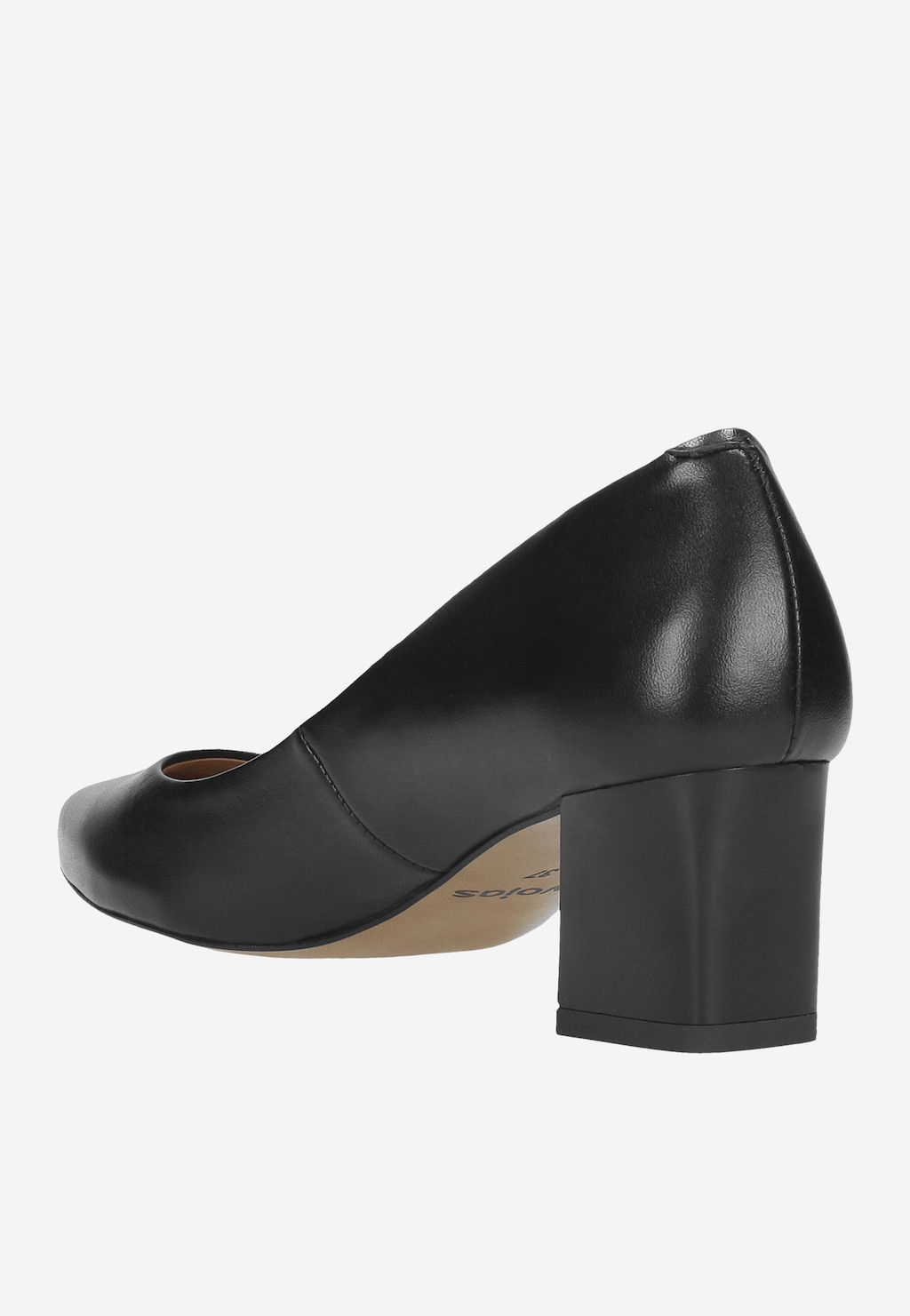 Czarne czółenka damskie ze skóry licowej 9296-51 Widok 4