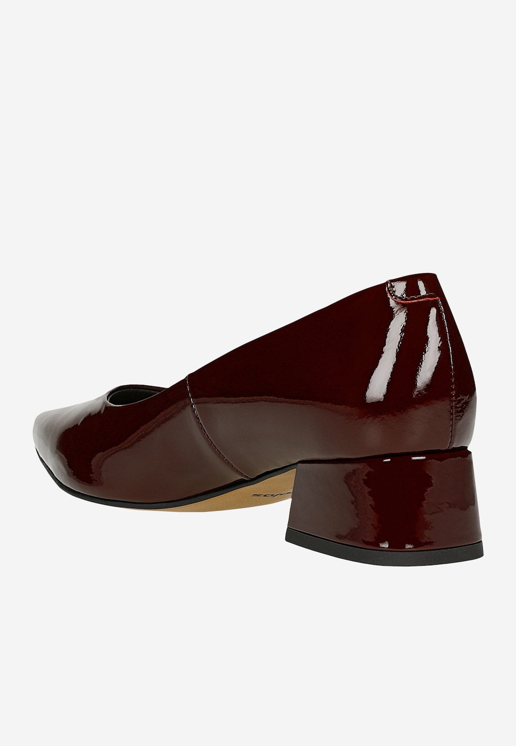 Lodičky na podpätku z burgundskej lakovanej kože 35140-35 Widok 4