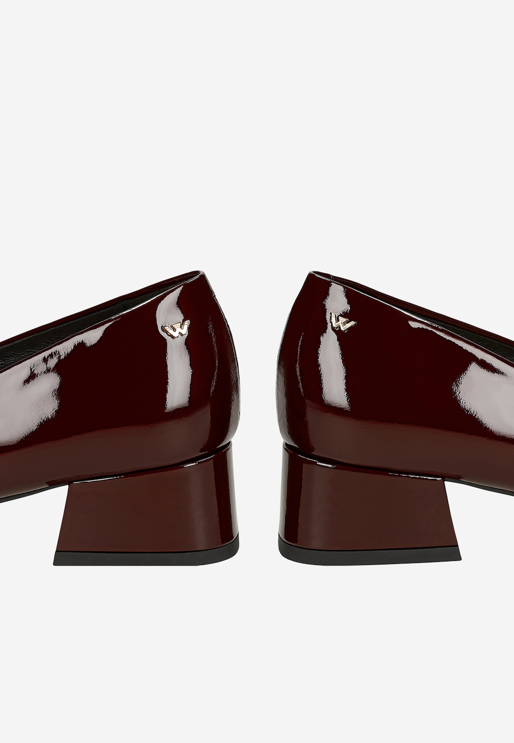 Lodičky na podpätku z burgundskej lakovanej kože 35140-35 Widok 7