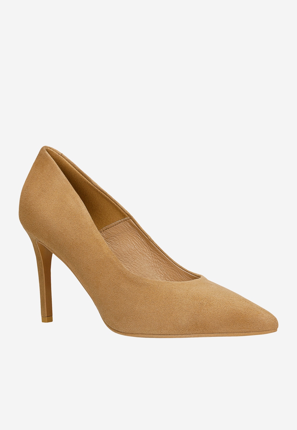 Béžové semišové lodičky na jehle 35163-64 Widok 3