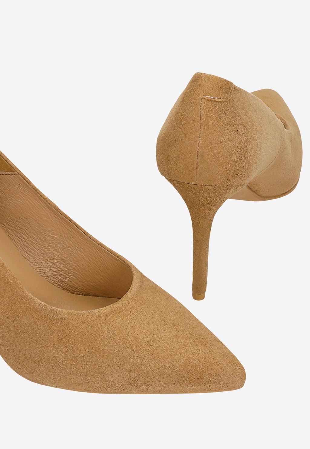 Béžové semišové lodičky na jehle 35163-64 Widok 7