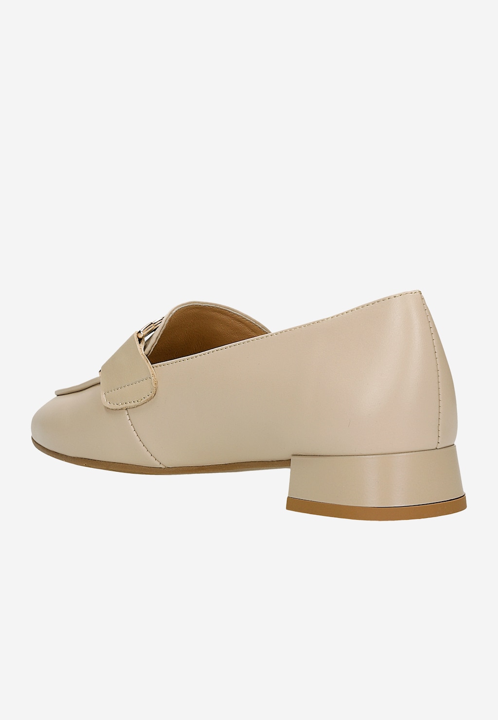 Beżowe półbuty ze skóry naturalnej na obcasie 46320-54 Widok 4