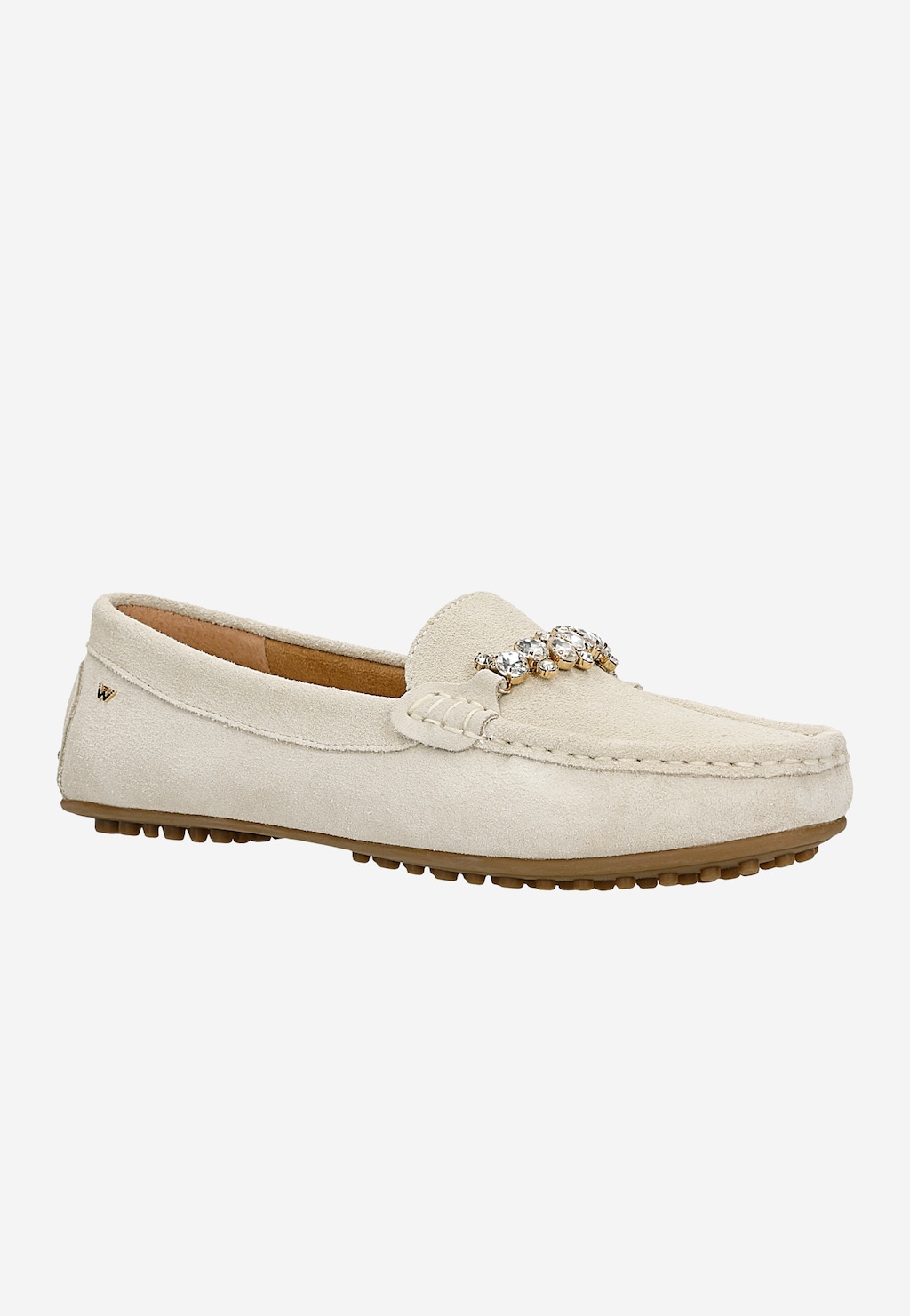 Béžové mokasíny s ozdobnou bižutériou 46328-64 Widok 3