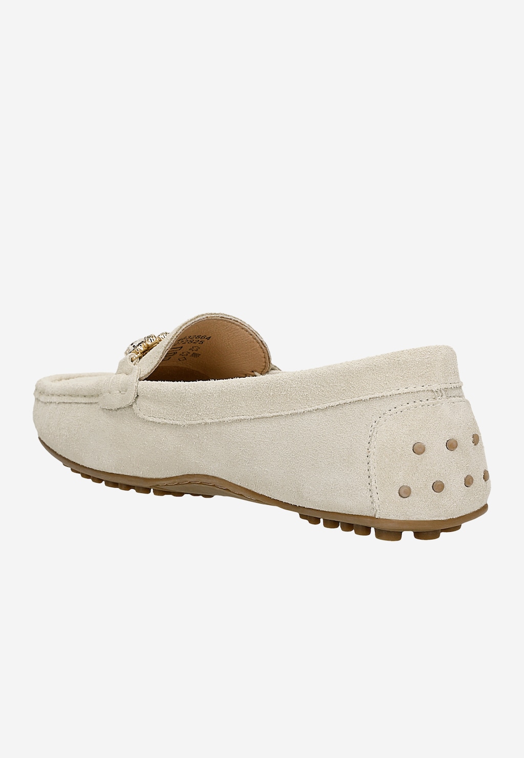 Béžové mokasíny s ozdobnou bižutériou 46328-64 Widok 4