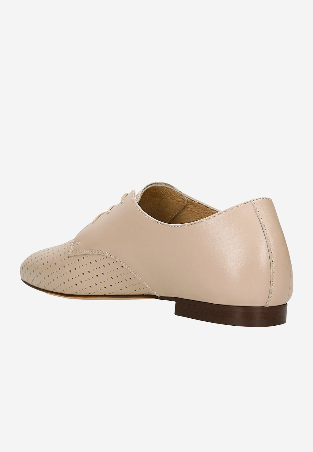 Béžové dámské polobotky se šněrováním z pravé kůže 46332-54 Widok 4