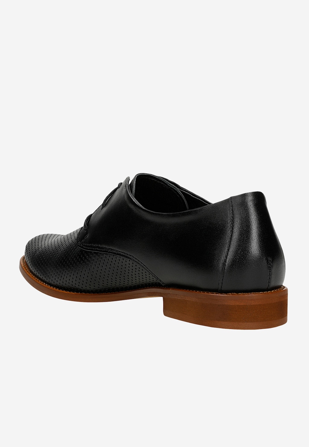 Čierne elegantné dámske oxfordky s perforovanou kožou 46342-51 Widok 4
