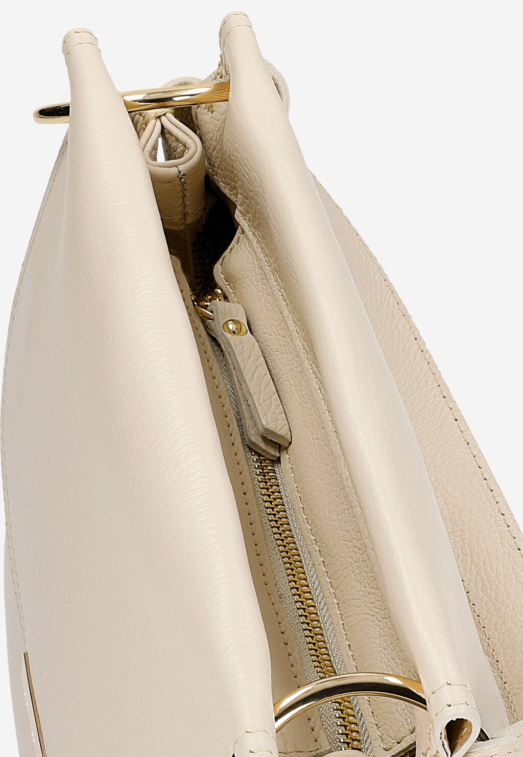 Světle béžová kožená dámská kabelka 80334-54 Widok 7