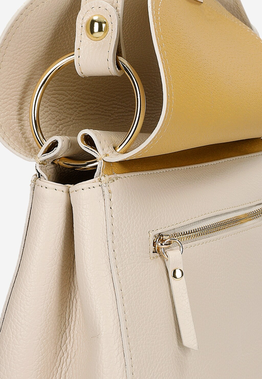 Světle béžová kožená dámská kabelka 80334-54 Widok 8