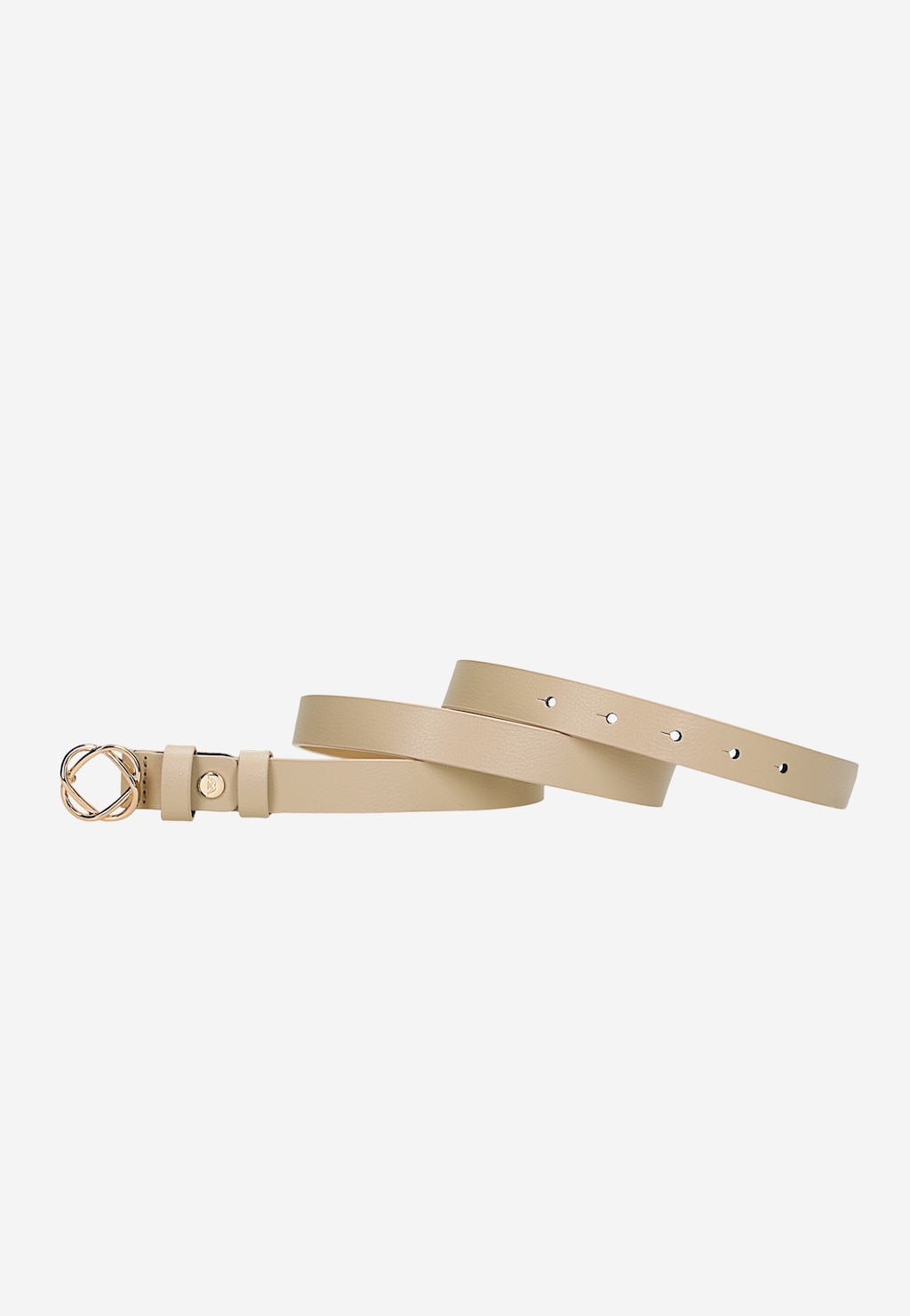 Béžový kožený dámsky opasok so zlatou sponou 93058-54 Widok 3