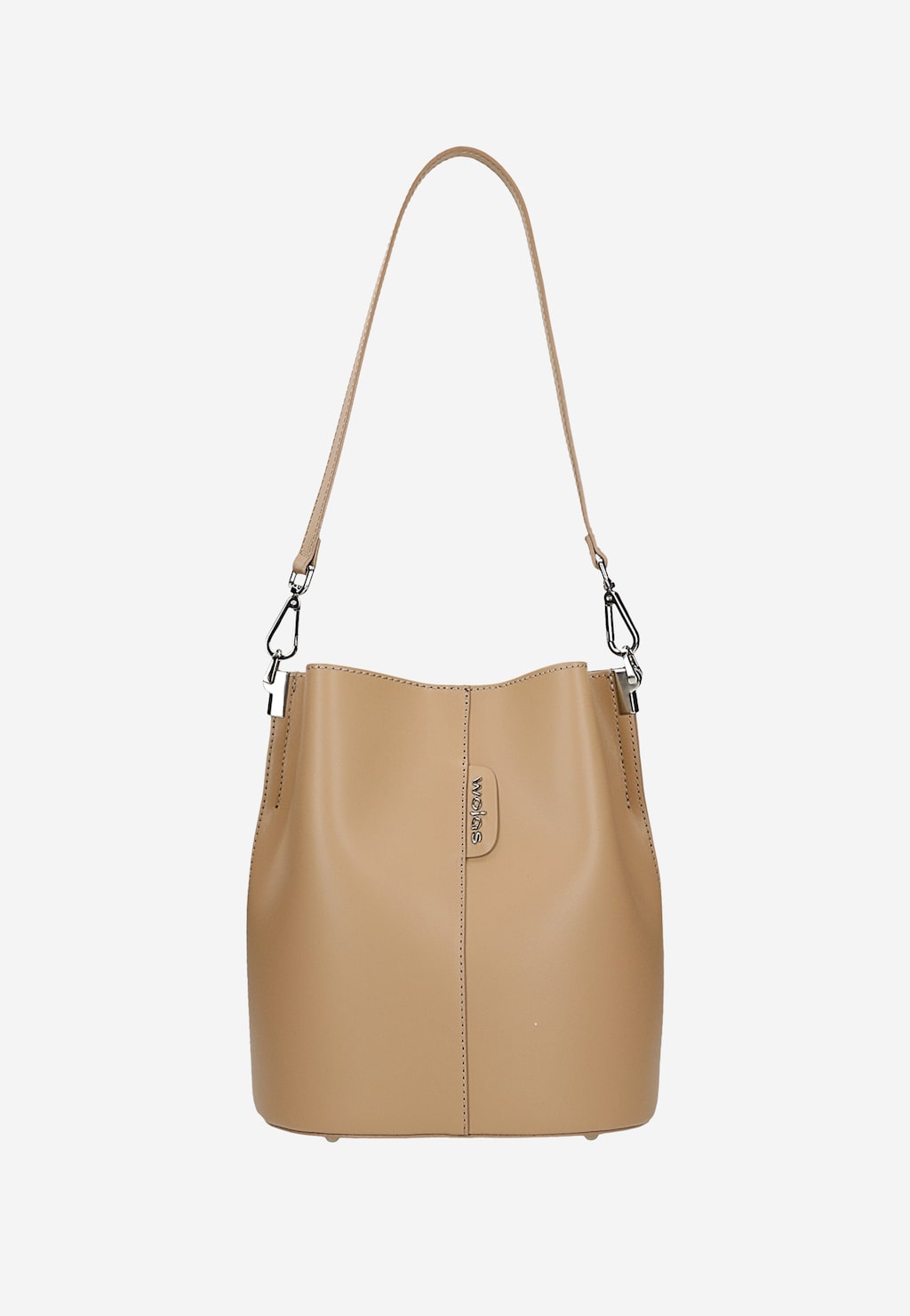 Béžová kožená dámska kabelka bucket bag 80434-54 Widok 5