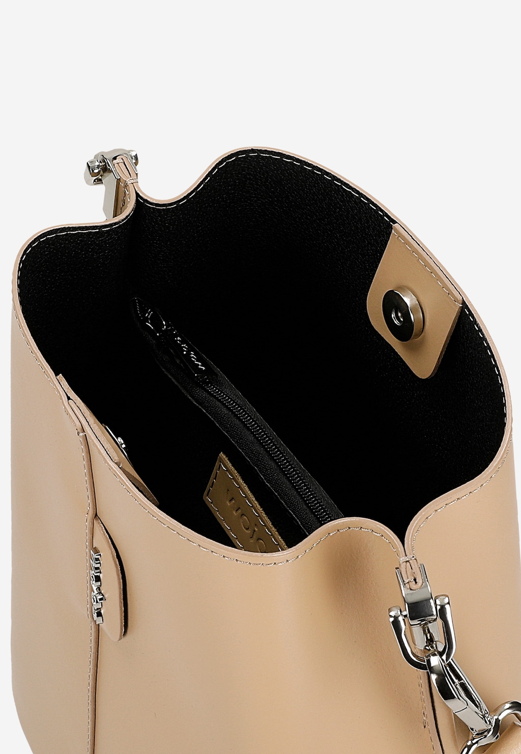 Béžová kožená dámska kabelka bucket bag 80434-54 Widok 6