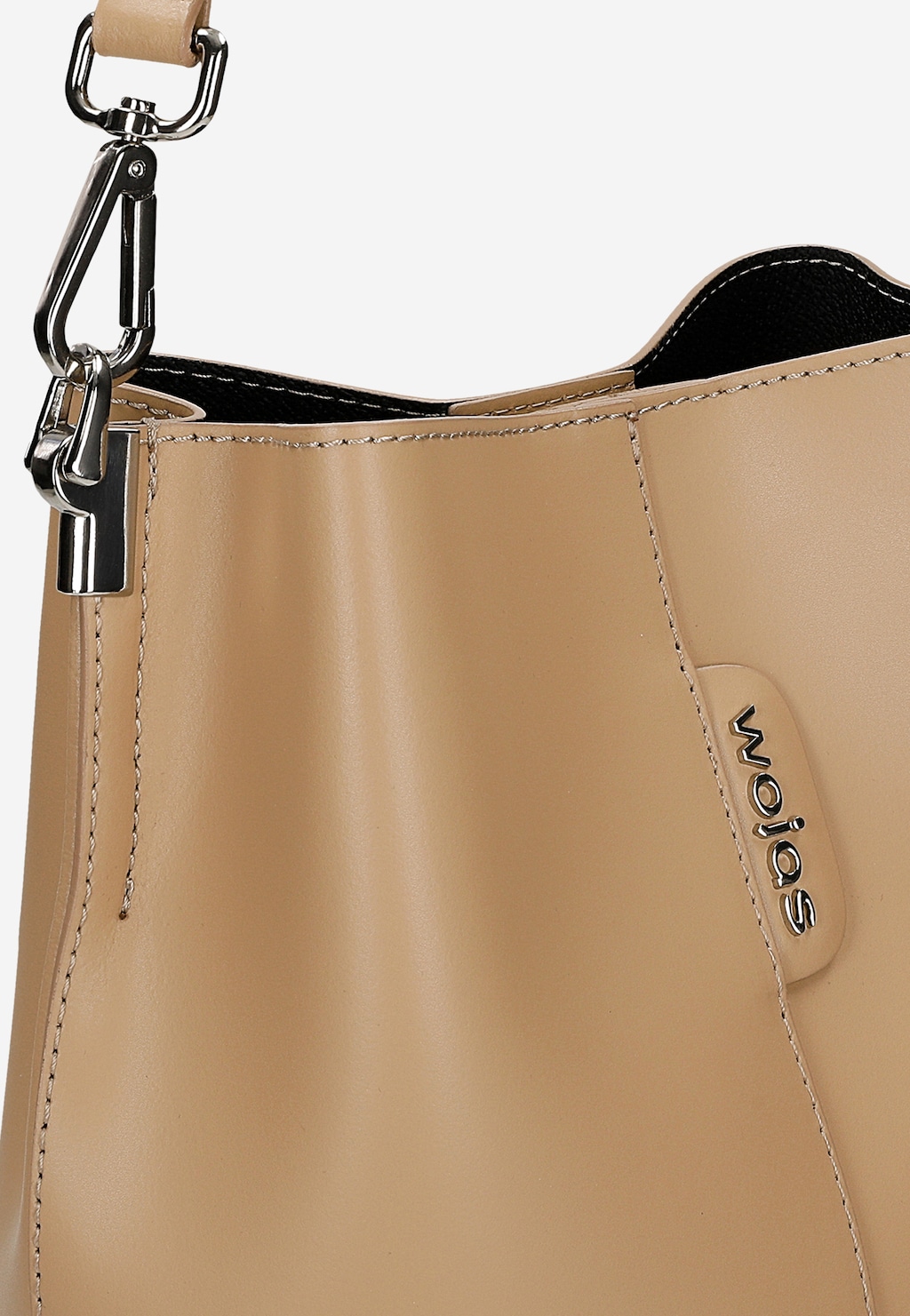Béžová kožená dámska kabelka bucket bag 80434-54 Widok 7