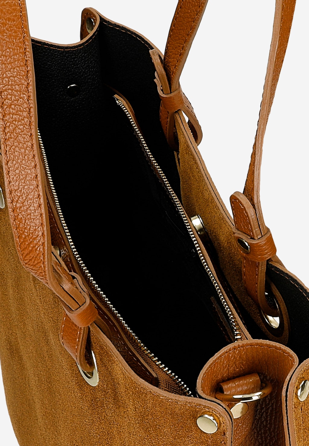 Veľká svetlohnedá dámska kabelka z lícnej kože 80427-73 Widok 6