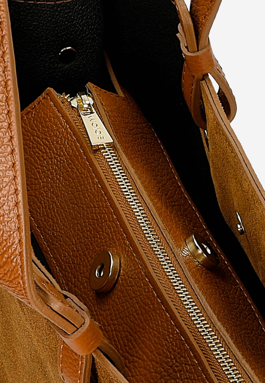 Veľká svetlohnedá dámska kabelka z lícnej kože 80427-73 Widok 7