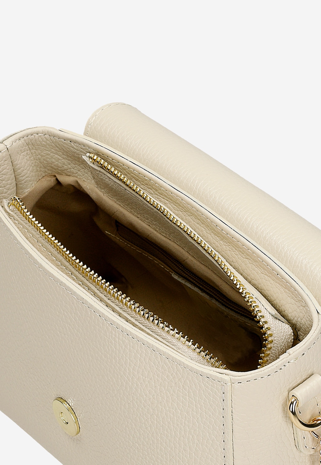 Malá béžová dámska kabelka z kože 80248-54 Widok 6