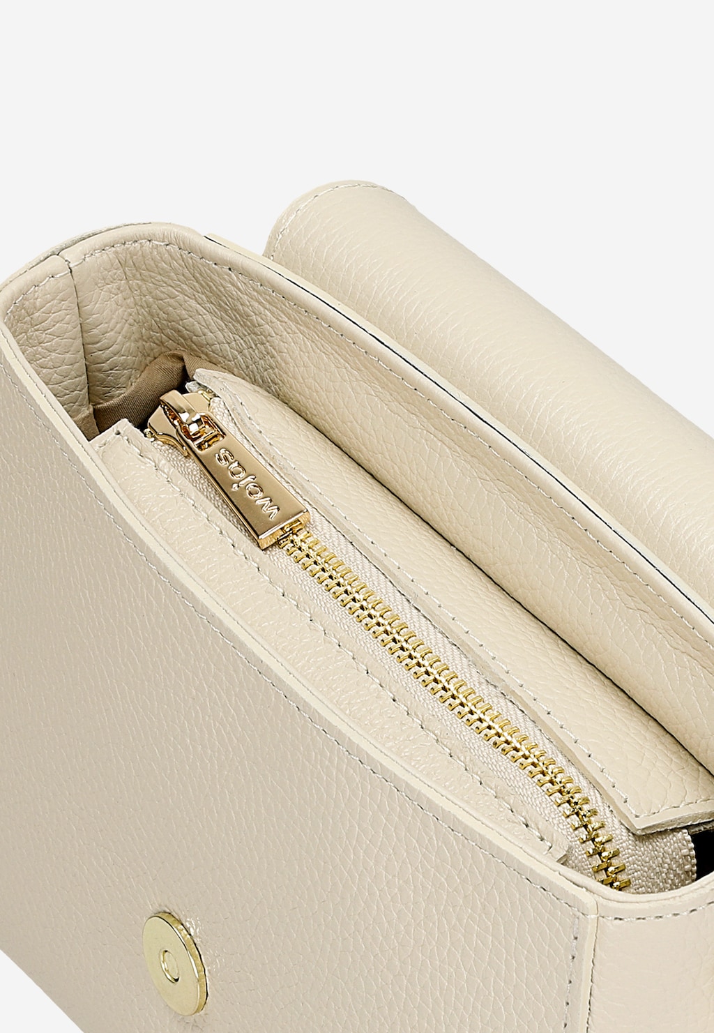 Malá béžová dámska kabelka z kože 80248-54 Widok 7