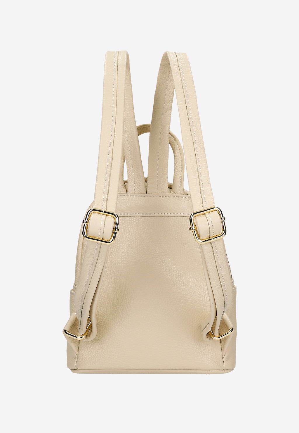 Mały beżowy plecak miejski ze skóry licowej 80115-54 Widok 4