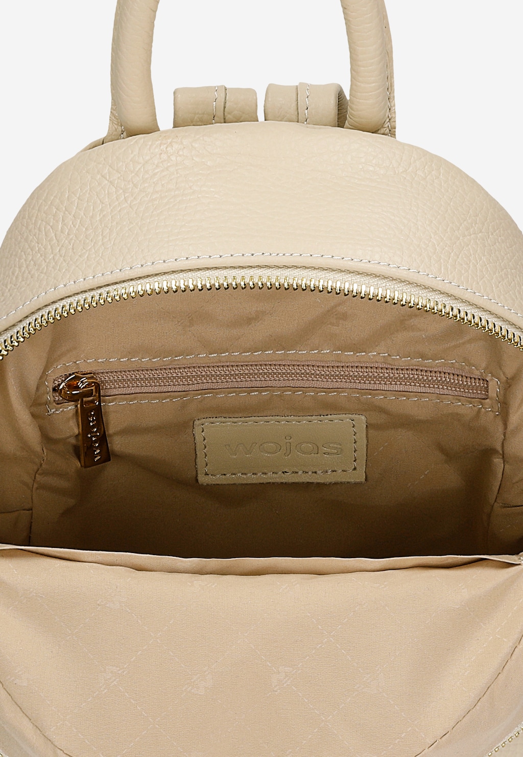 Mały beżowy plecak miejski ze skóry licowej 80115-54 Widok 5