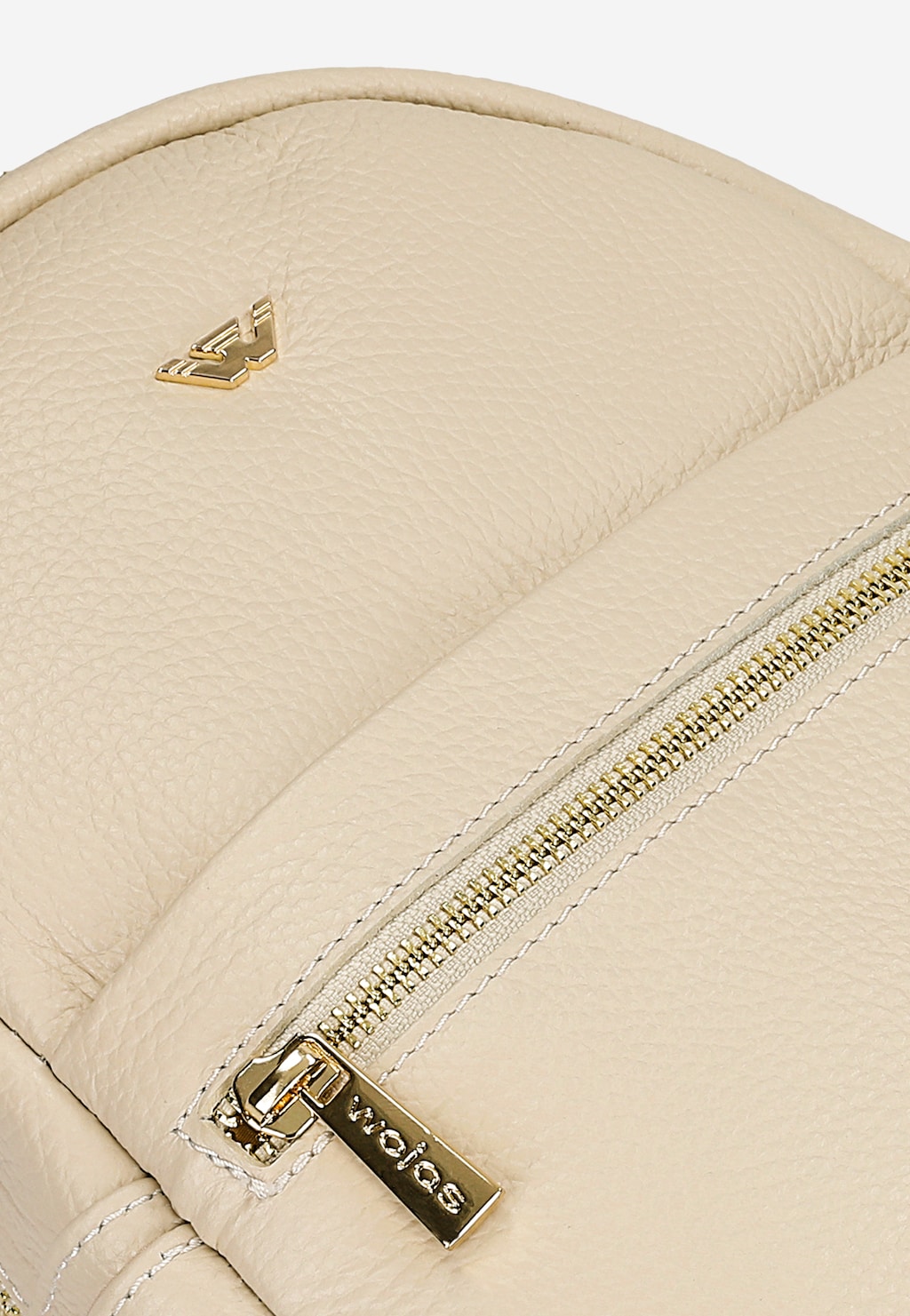 Mały beżowy plecak miejski ze skóry licowej 80115-54 Widok 7